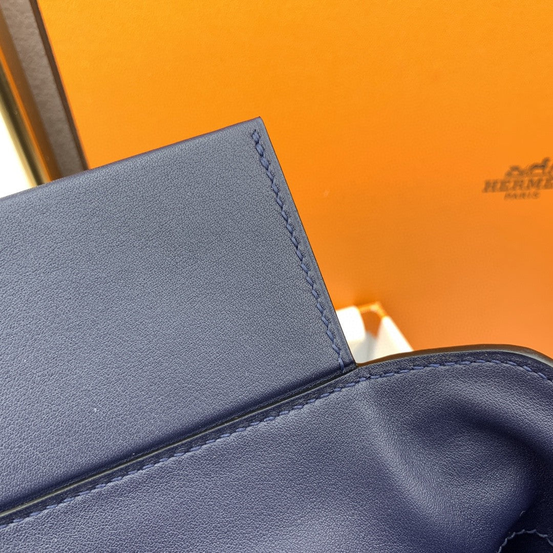 Hermes 24 24 29cm Noir Black Clémence Dark Blue