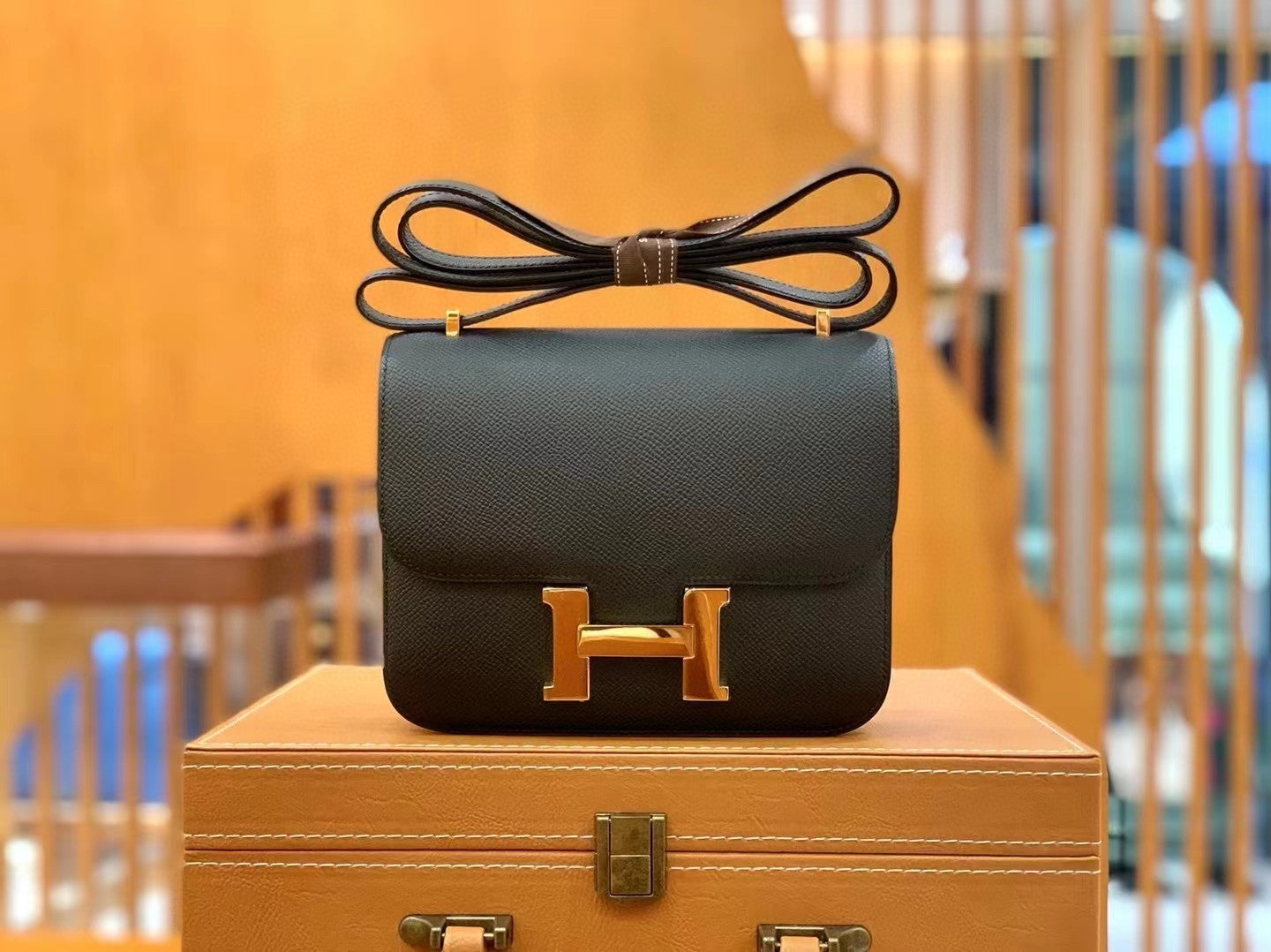 Hermes Constance Shoulder Bag 23cm Black