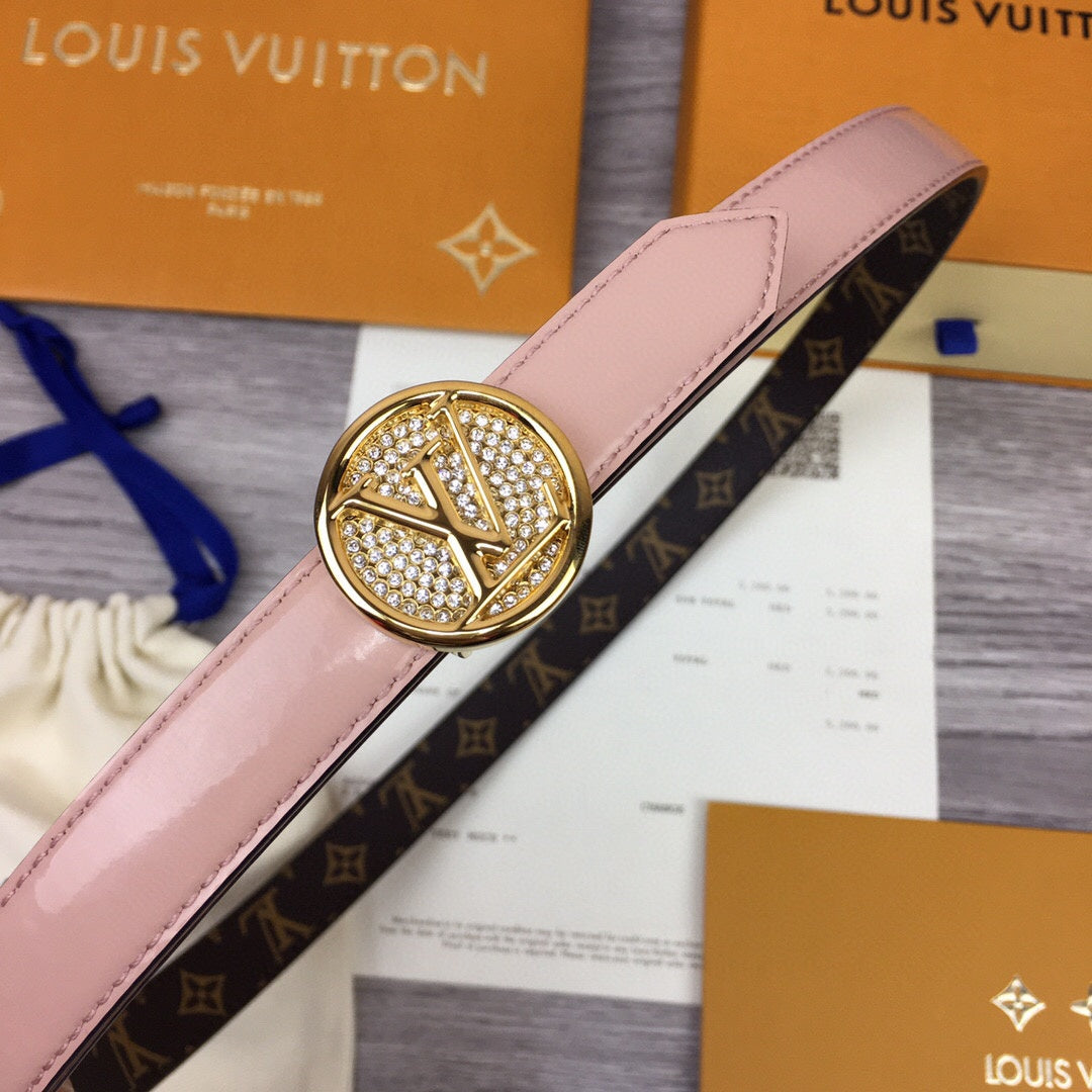 Louis Vuitton Cricle Reversible Belt Pink