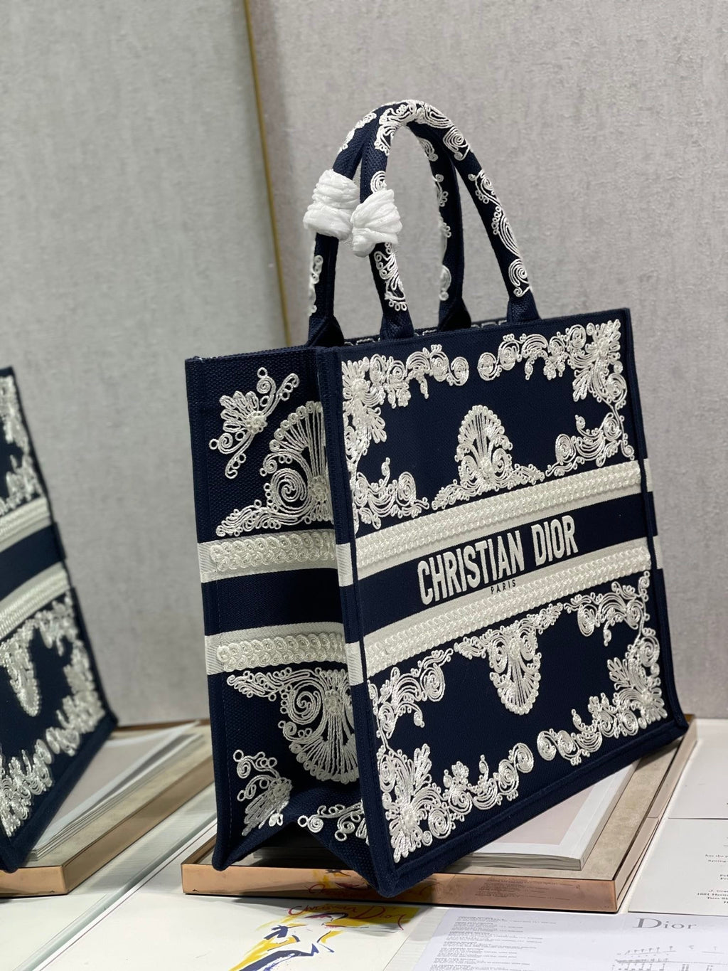 Christina Dior Book Tote Bag 41cm Black