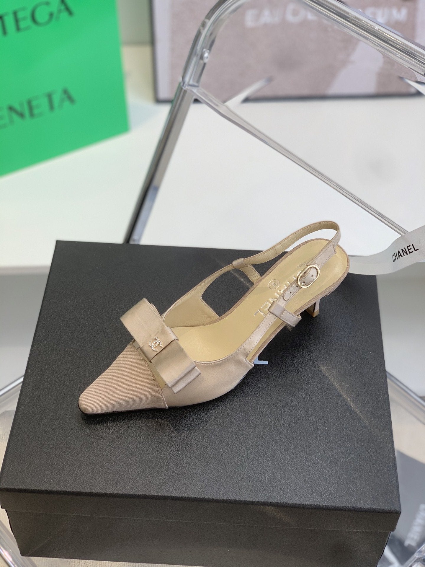 Chanel Sling Back Beige