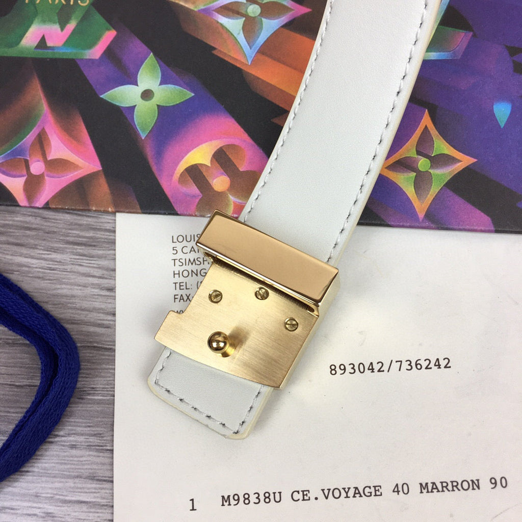 Louis Vuitton LV Initiales Reversible Belt White