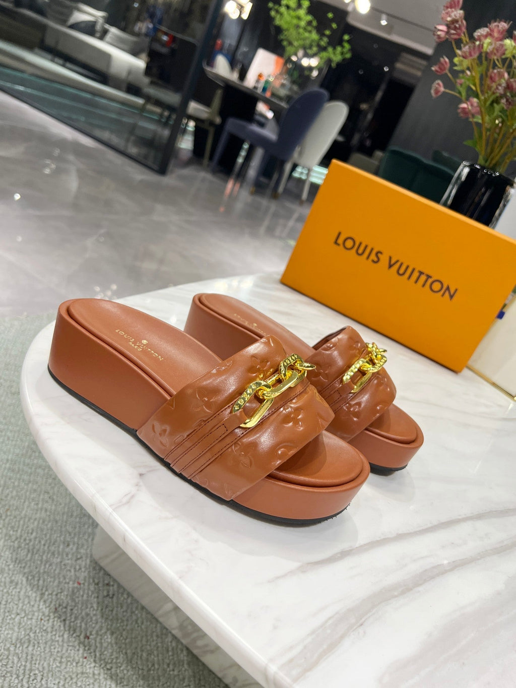 Louis Vuitton Jumbo Flatform Mule Brown