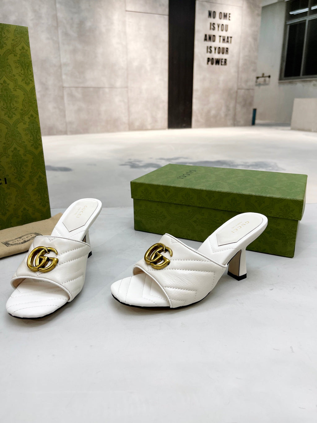 Gucci Double G Slide Sandal White
