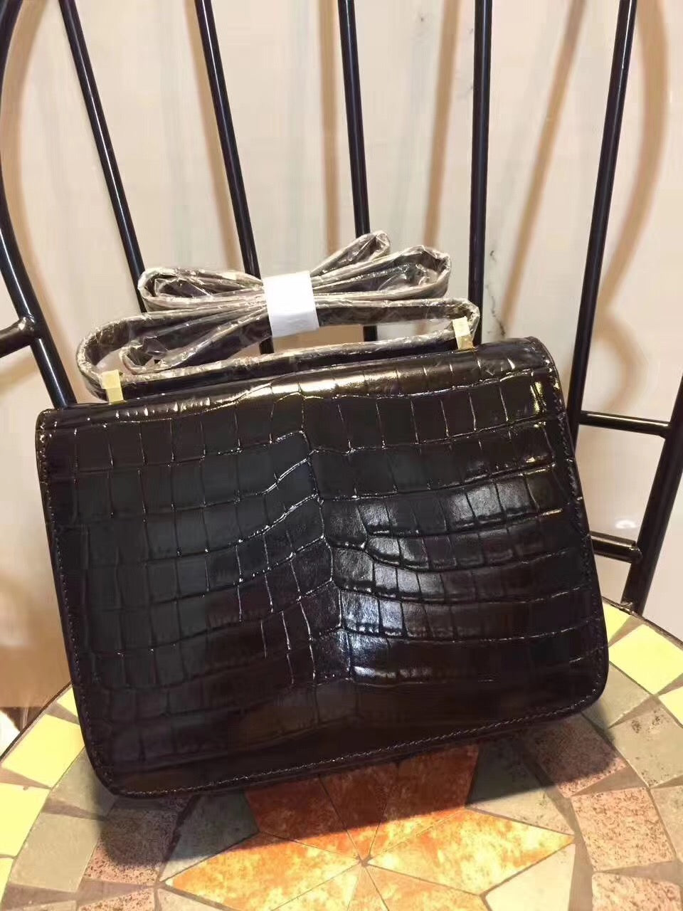 Hermes Constance Shoulder Bag 24cm Black