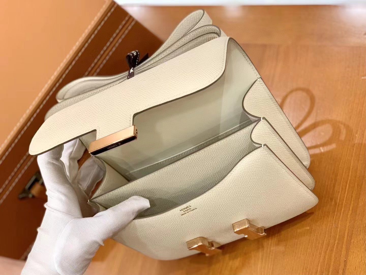 Hermes Constance Shoulder Bag 23cm White