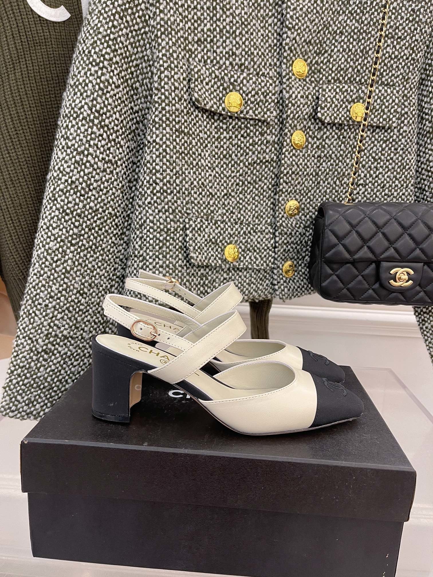 Chanel Sling Back White