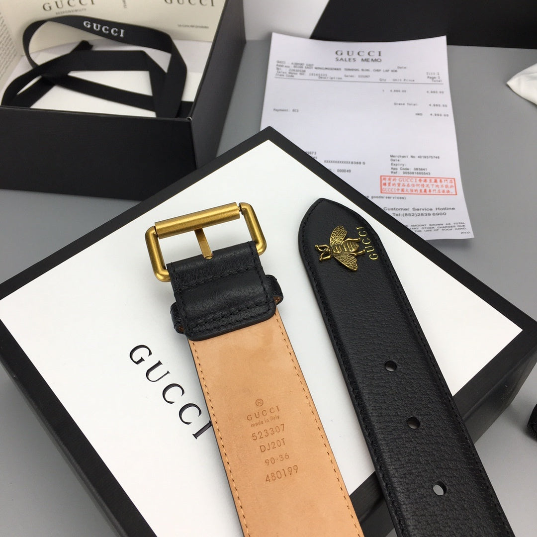 Gucci Belt With Square Buckle Black