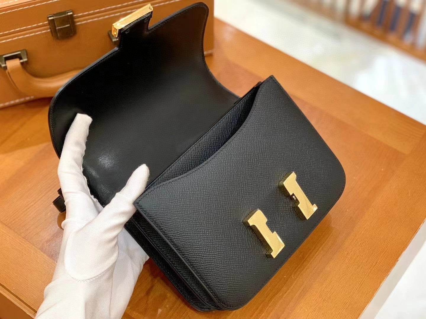 Hermes Constance Shoulder Bag 23cm Black