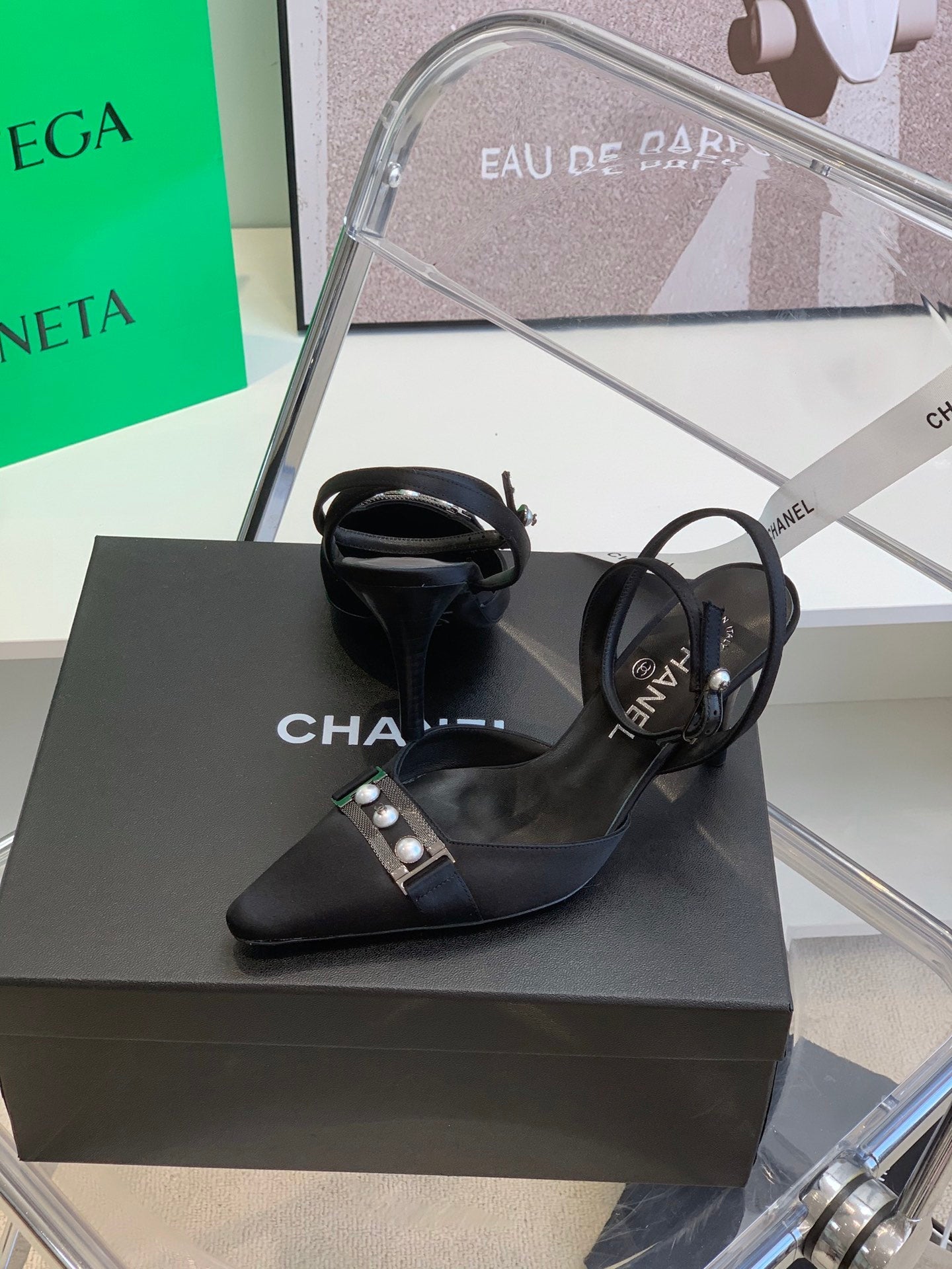 Chanel Sling Back Black