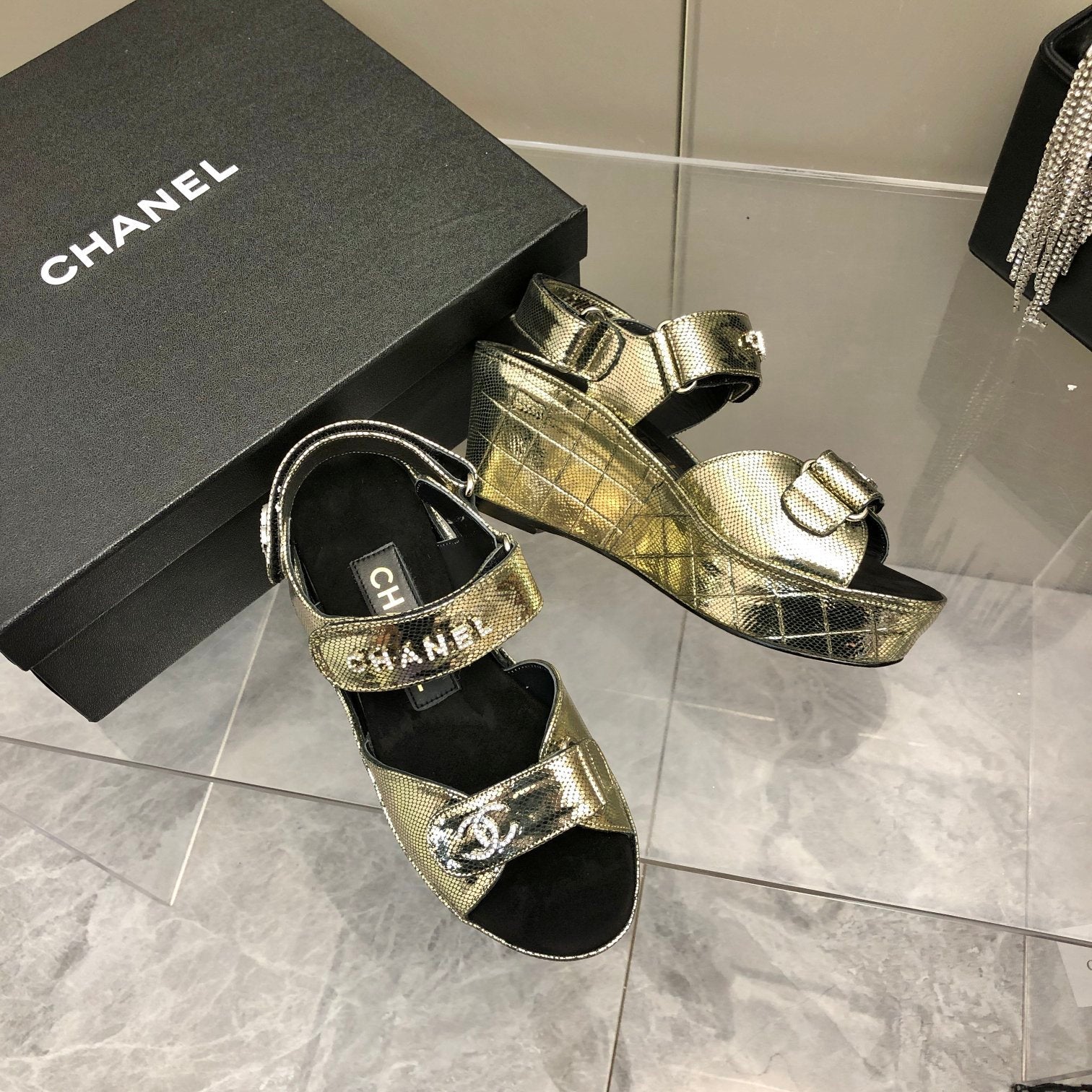 Chanel Sandals Gold