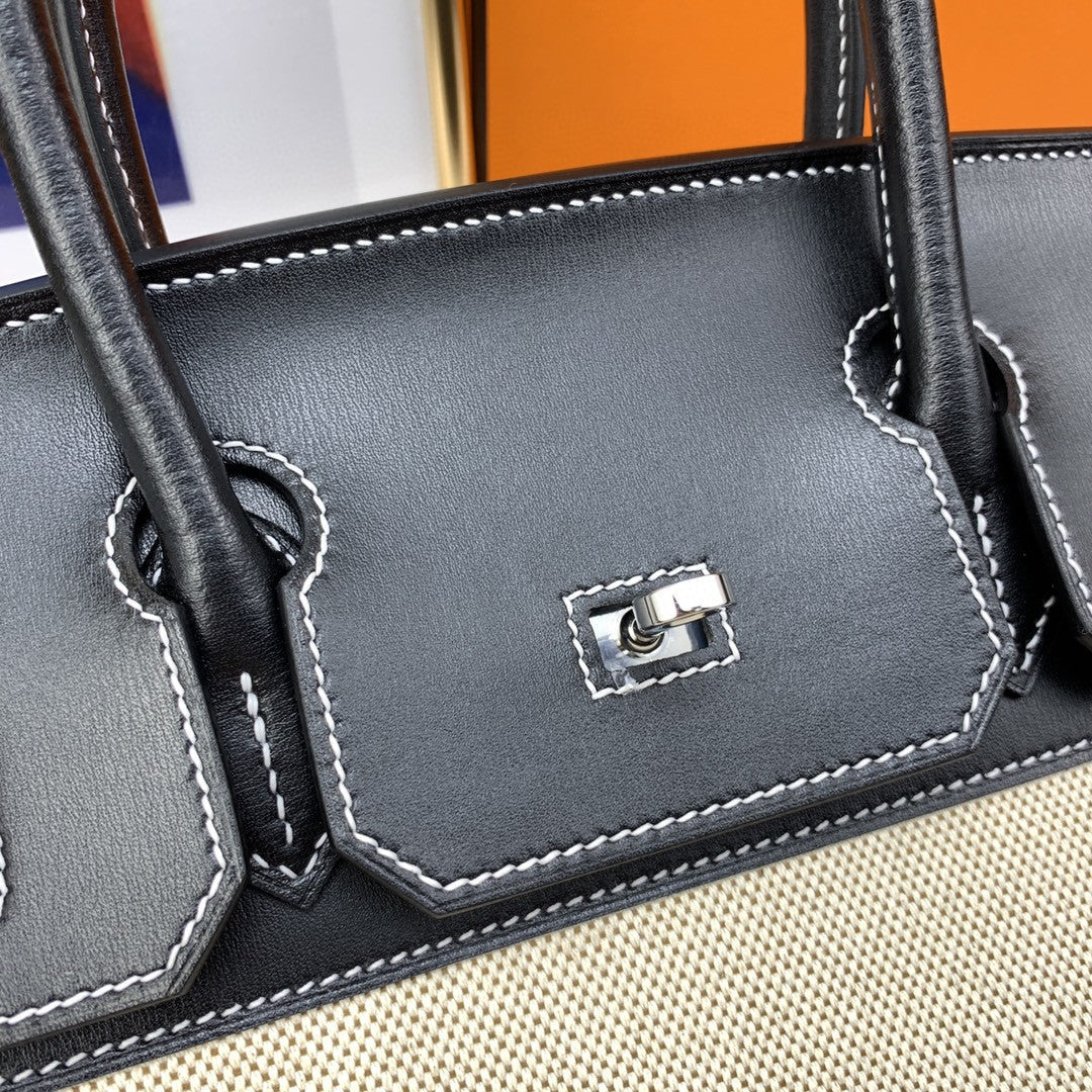 Hermes Birkin 30 Nata Swift Silver Hardware Bi Color