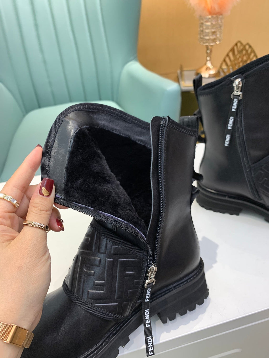 Fendi Signature Boots Black