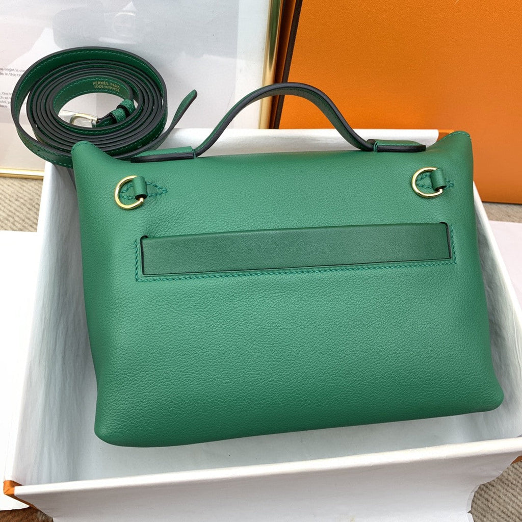 Hermes 24 24 21cm Noir Black Clémence Green