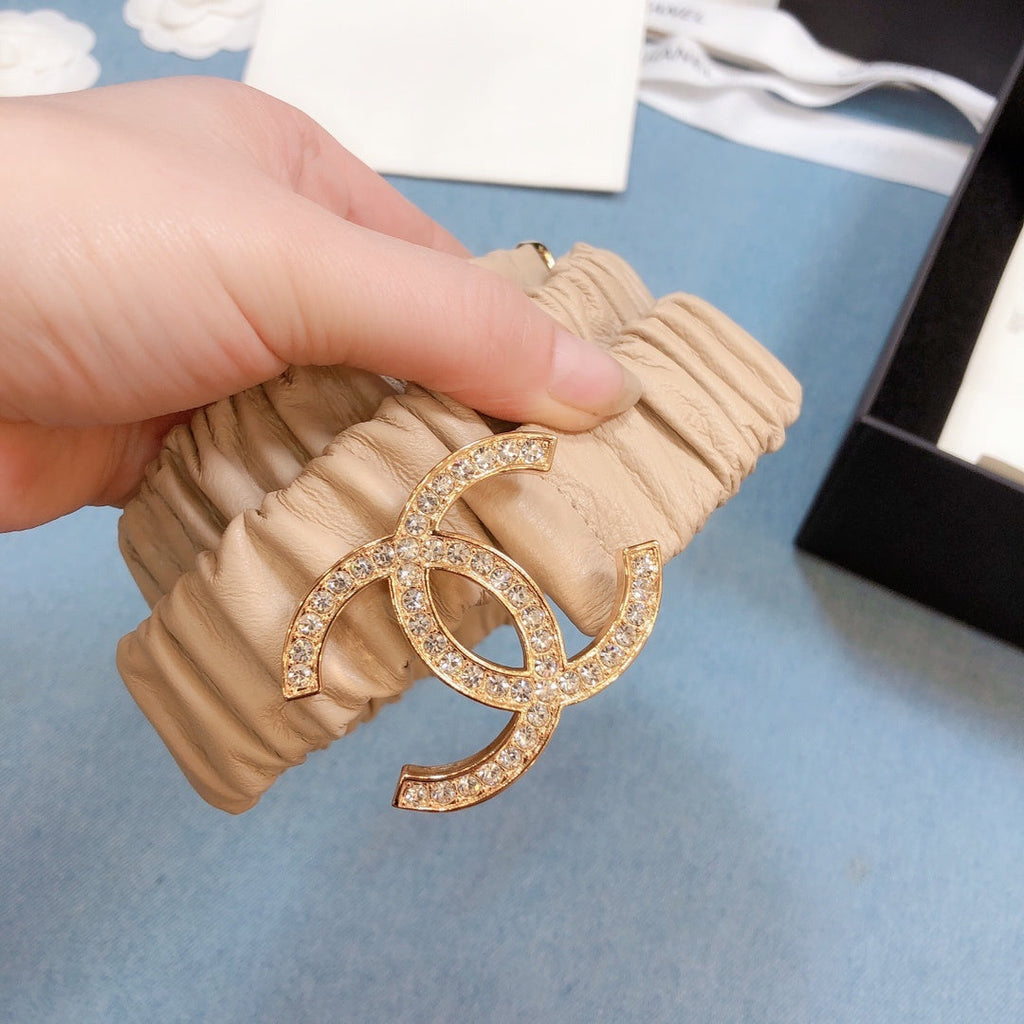 Chanel Belt With Double C Buckle Beige