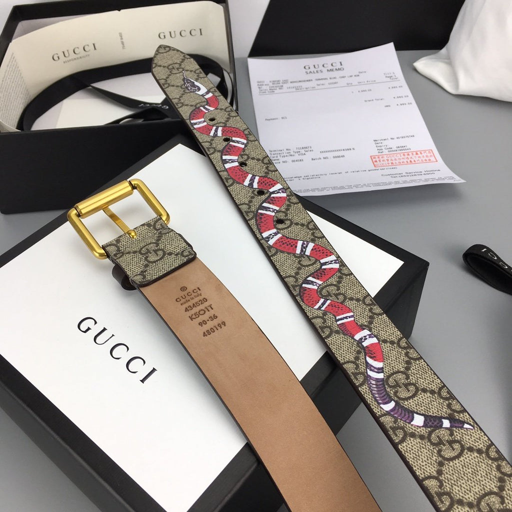 Gucci Belt With Square Buckle Brown