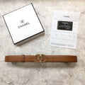 Chanel Belt With Double C Buckle Brown