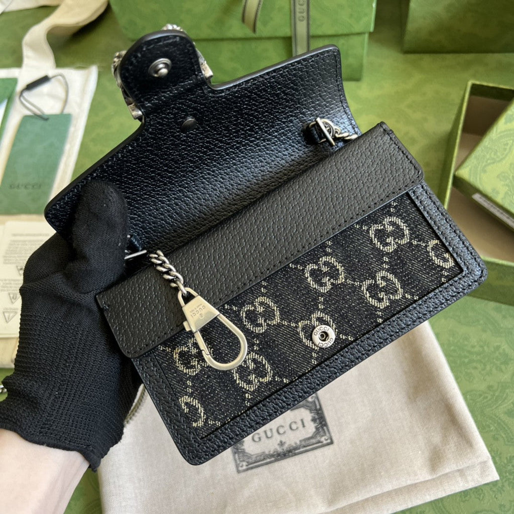 Gucci 476432 Dionysus GG Super Mini Bag 17cm Black
