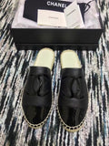 Chanel Espadrille Slides Mules Calfskin Leather Spring/Summer Act 2 Collection Black/Black
