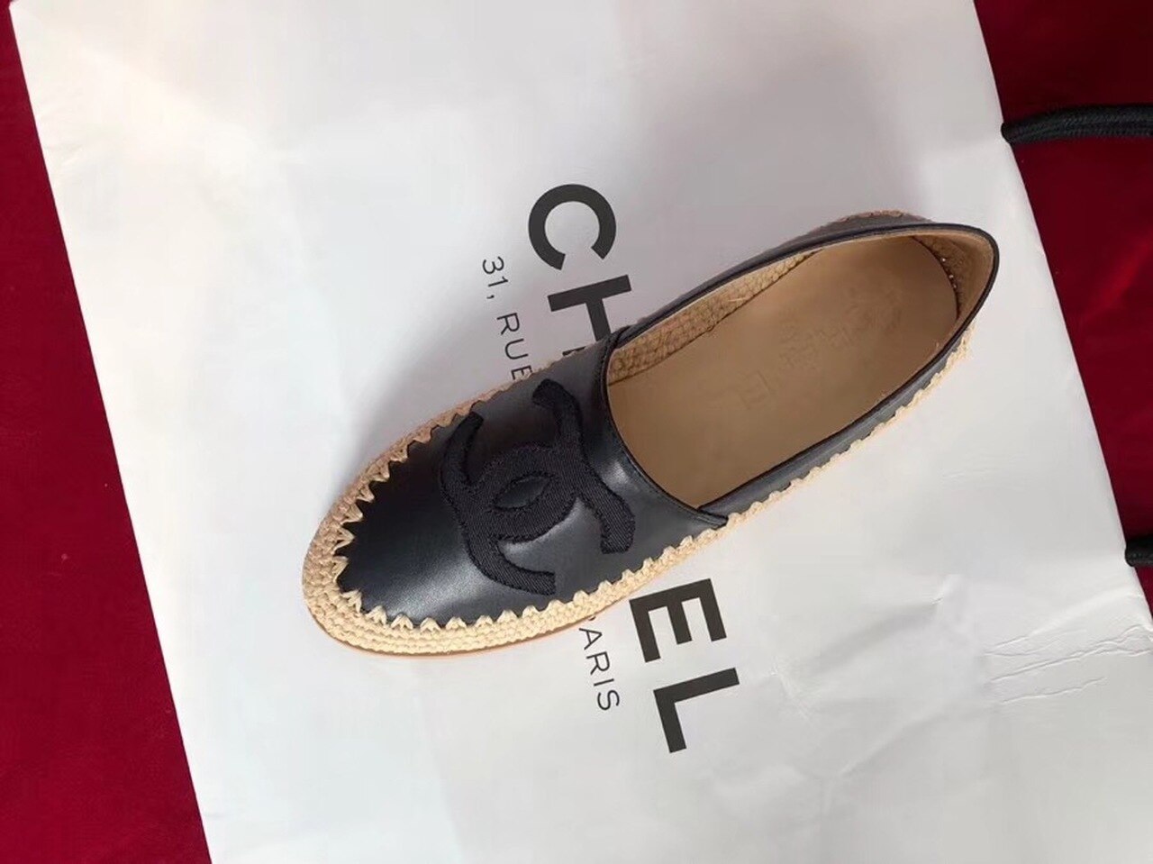 Fabric/Grosgrain Perforated Espadrilles Calfskin Leather Spring/Summer Act 2 Collection Black/Black