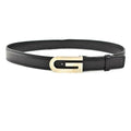 GUCCI: Black, Leather & Silver "G" Buckle Logo Belt fits 30" to 32" (pz)