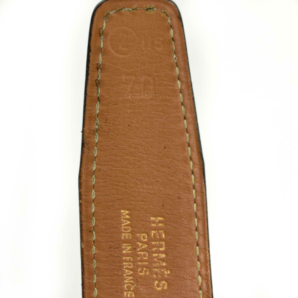 HERMES "Mini Constance" Black/Brown Reversible "H" Belt fits 26"- 28" (vy)