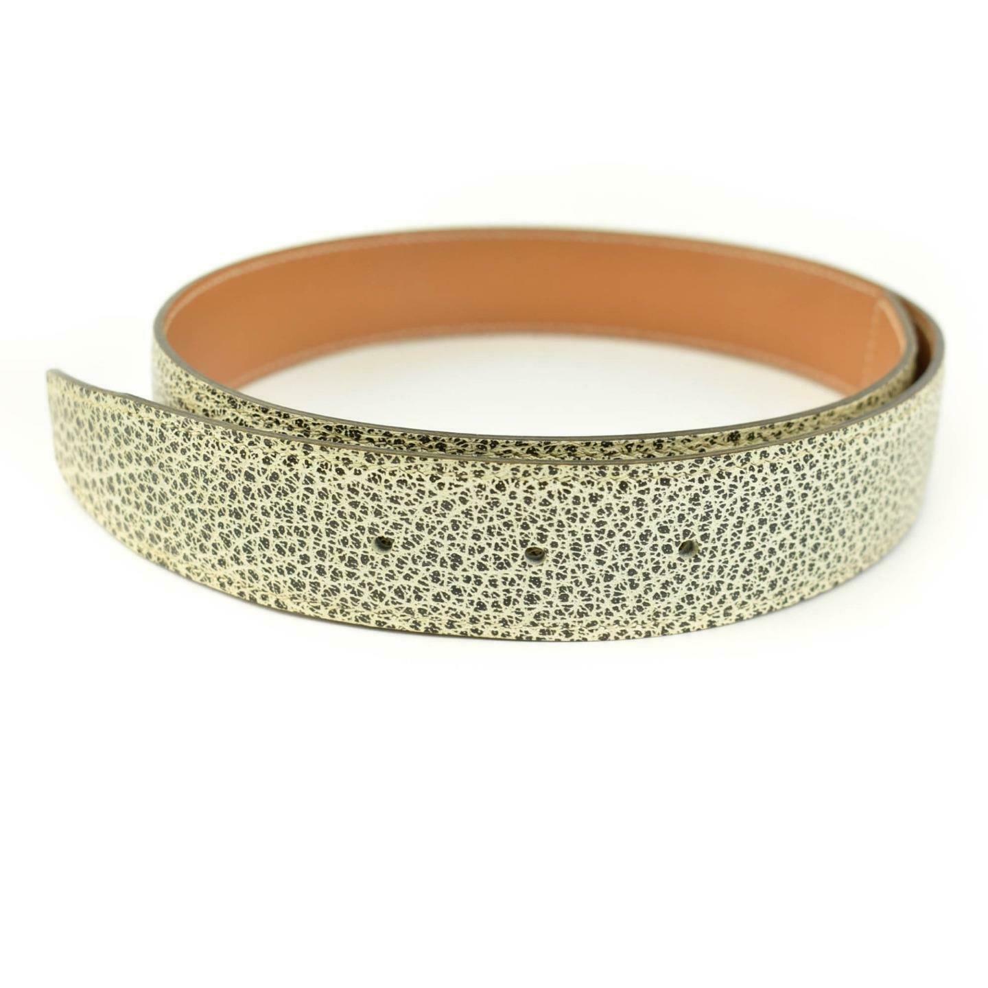 HERMES: Black Patterned/Tan Reversible Leather 32mm Belt Strap fits 24"- 26"