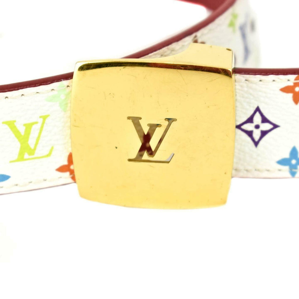 LOUIS VUITTON: Multicolor, "Murakami LV" Logo Belt fits 31"- 35" (mz)