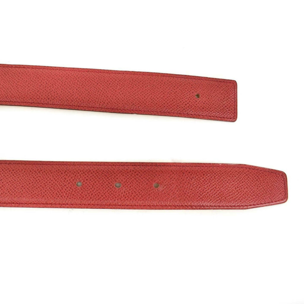 HERMES: Red/Golden Yellow Reversible Leather & "H" Logo Belt fits 26"- 28" (vp)
