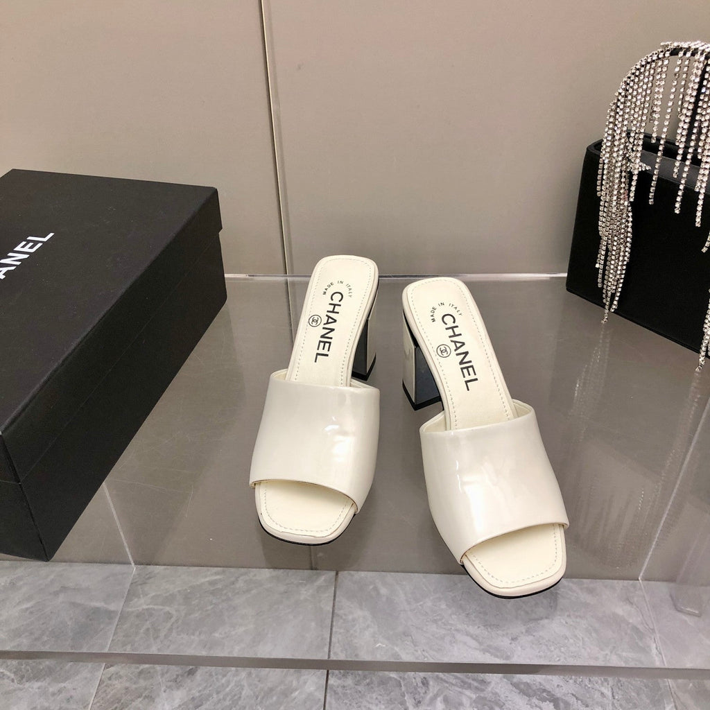 Chanel Mules White