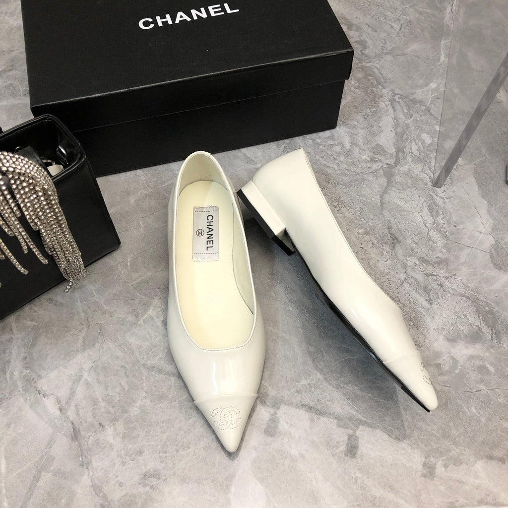 Chanel Flats White