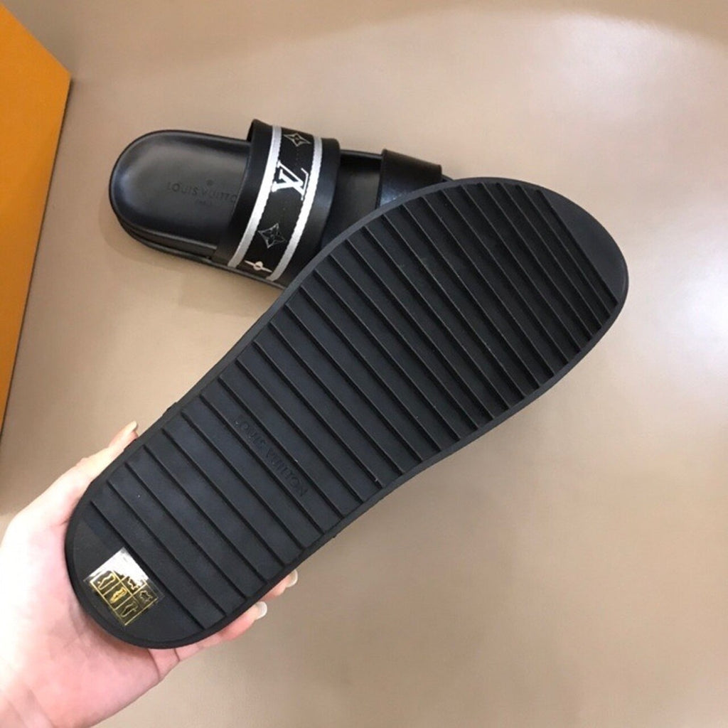 Louis Vuitton Double Strap Mules Mens Sandals Spring/Summer Collection Black/Silver