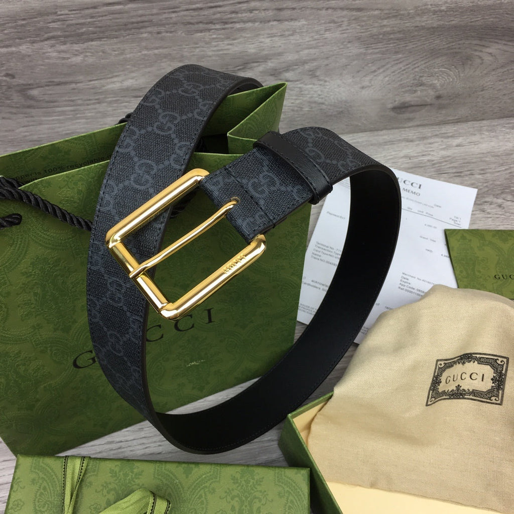 Gucci Belt With Square Buckle Black
