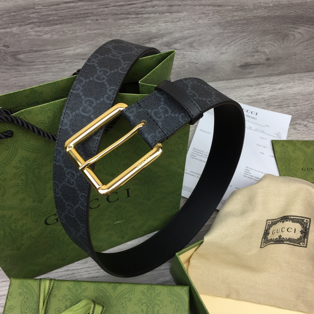 Gucci Belt With Square Buckle Black