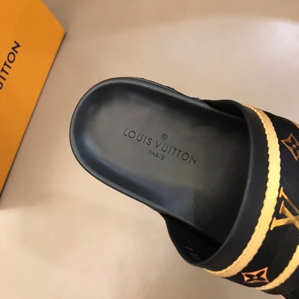 Louis Vuitton Double Strap Mules Mens Sandals Spring/Summer 2020 Collection Black/Gold