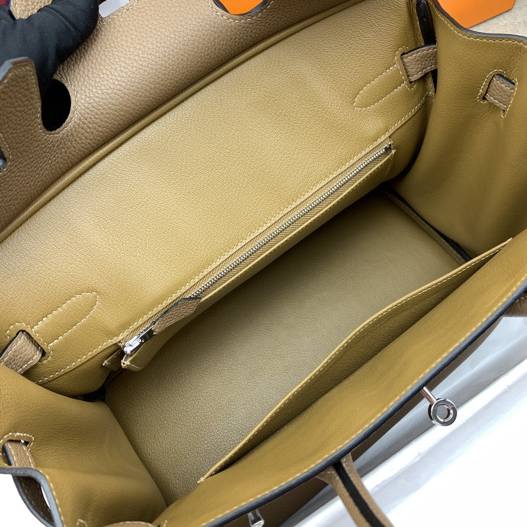 Hermes Birkin 30 Nata Swift Silver Hardware Brown