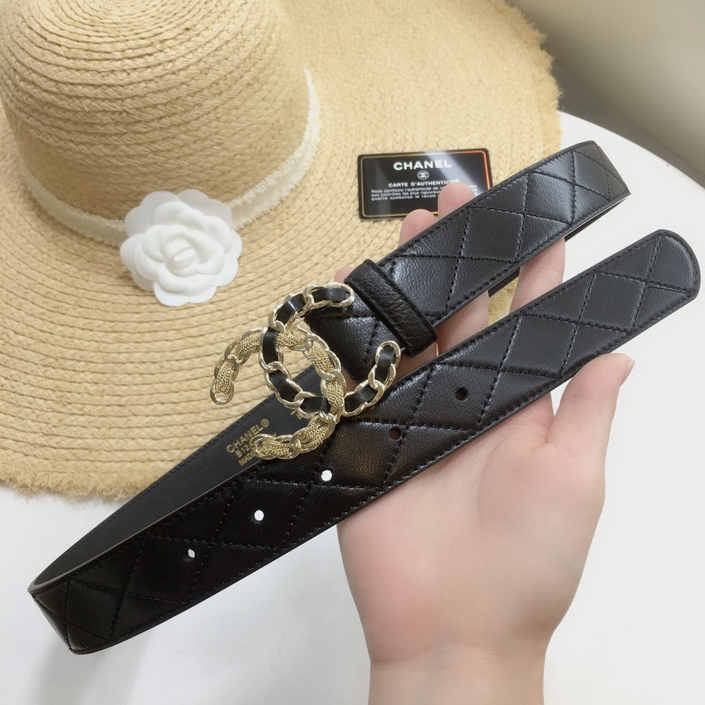 Chanel Belt With Double C Buckle Black
