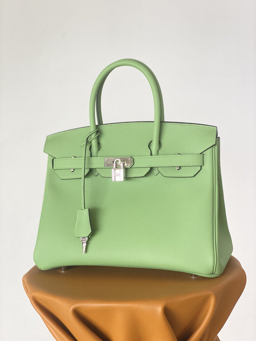 Hermes Birkin 25 Nata Swift Silver Hardware Green