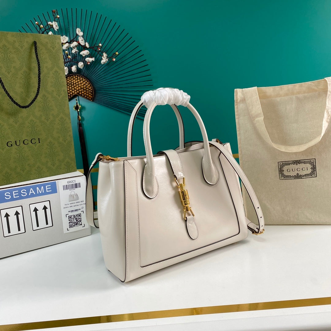 Gucci Jackie 1961 Medium Tote Bag 30cm White