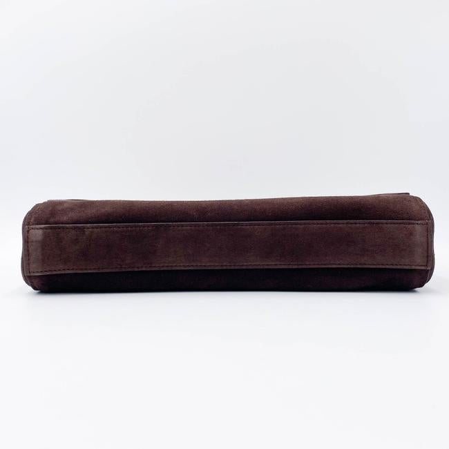 Saint Laurent Monogram Kate Soft Medium Reversible Ysl Monogram Brown Suede Leather Cross Body Bag