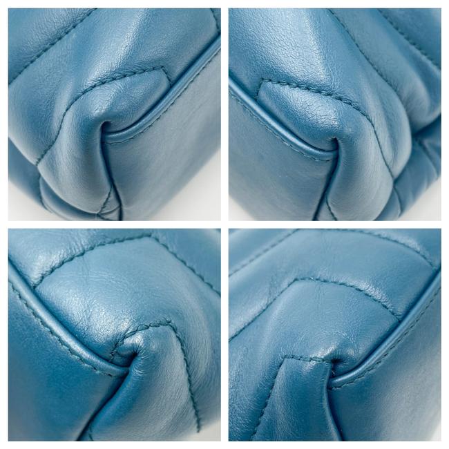 Saint Laurent Monogram Loulou Calfskin Y Quilted Monogram Small Chain Satchel Blue Leather Shoulder Bag