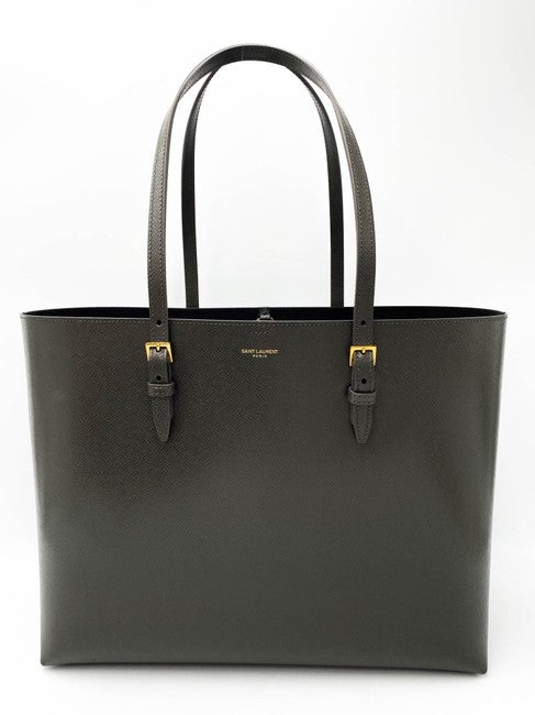Saint Laurent Monogram Medium Shopping Bouclé Grey Leather Tote