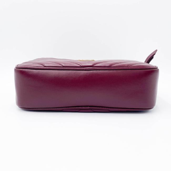 Saint Laurent Monogram Lou Camera Calfskin Matelasse Dark Legion Red Leather Shoulder Bag