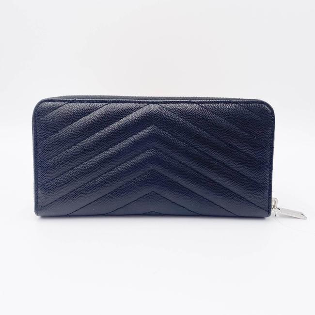 Saint Laurent Black Monogramme Grain De Poudre Zip-around Wallet