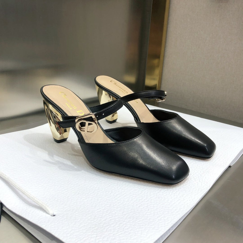 Dior Rhodes Heeled Mule Black
