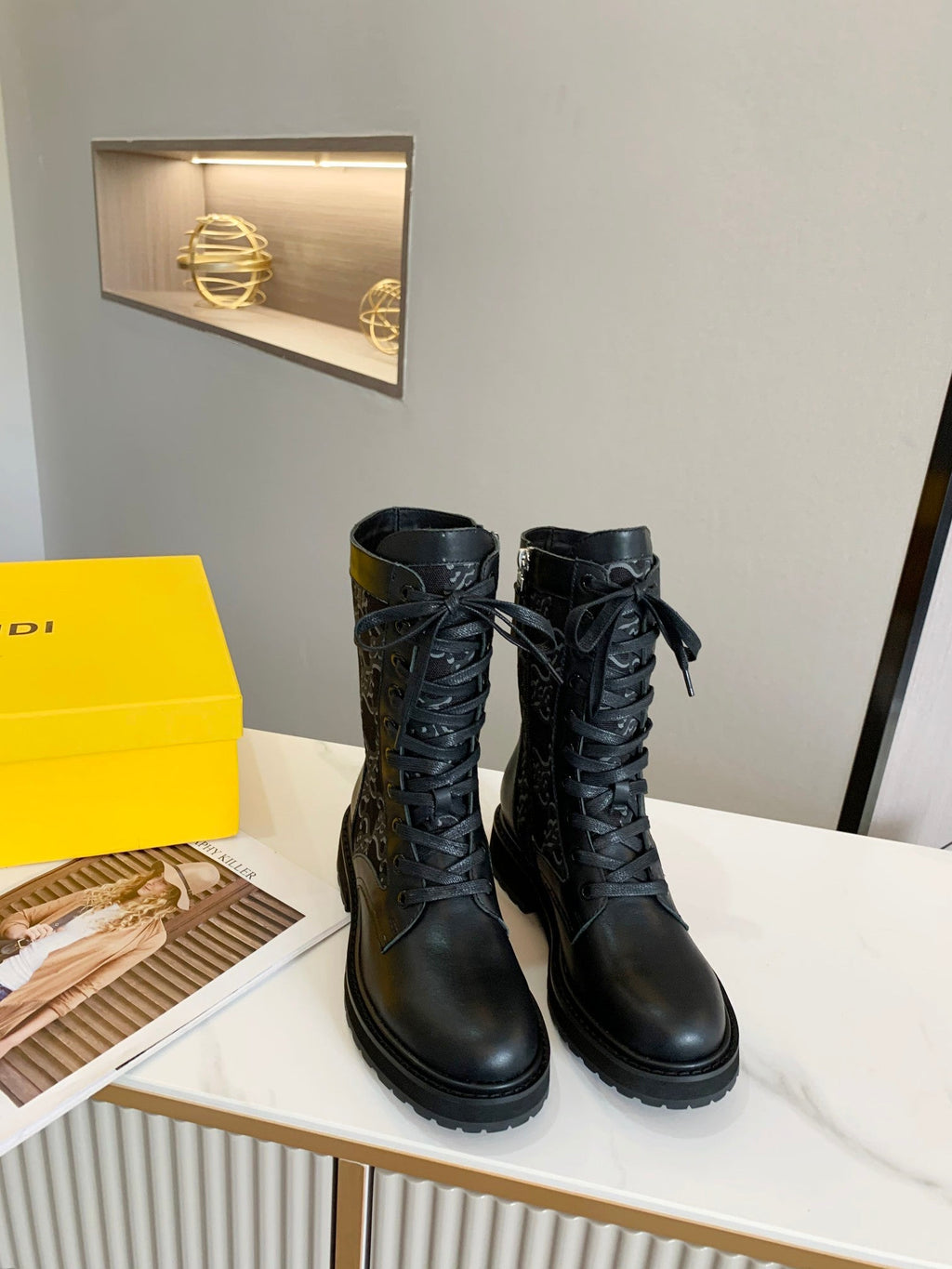 Fendi Signature Boots Black