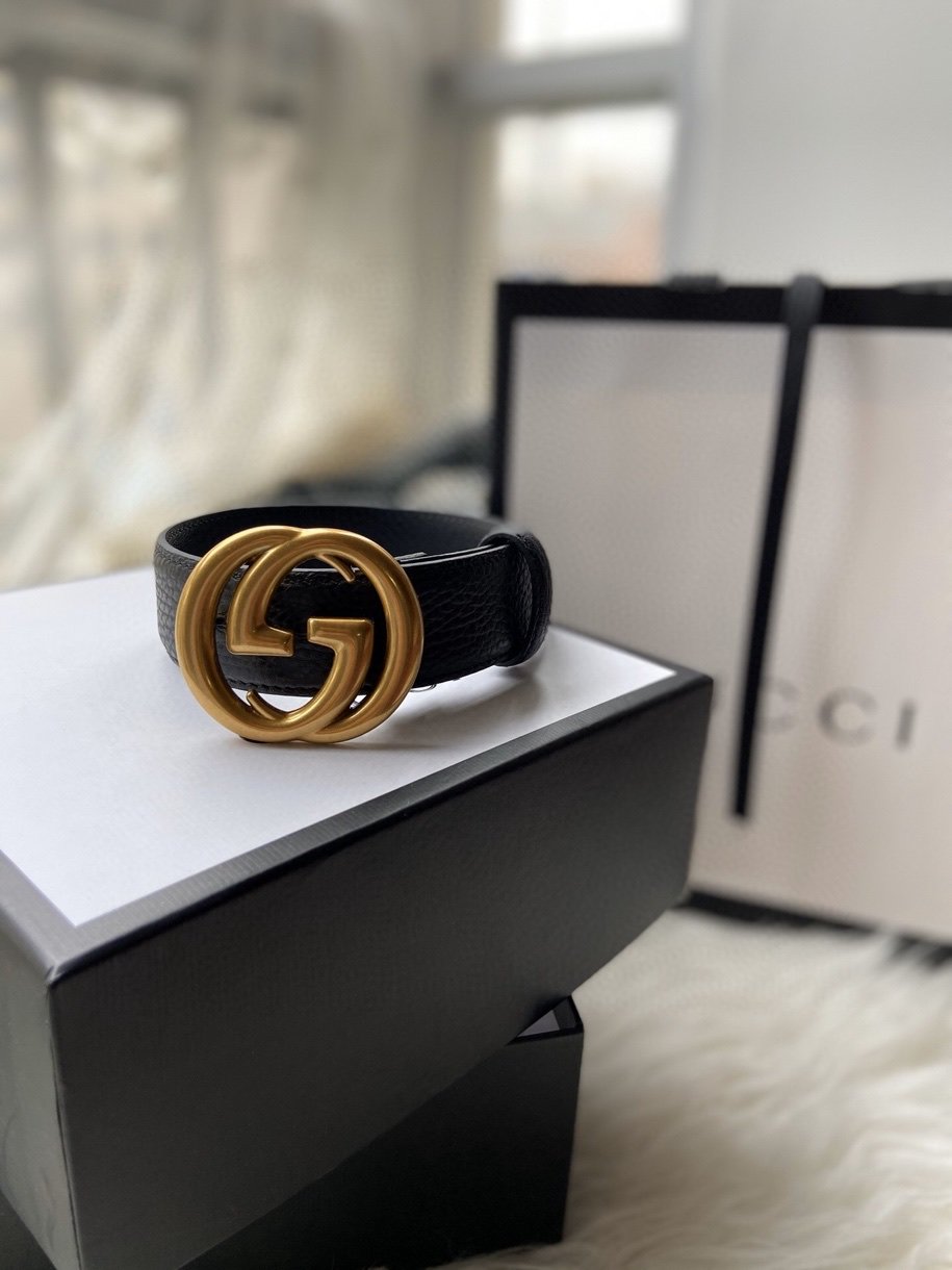 Gucci Belt With Double G Buckle Black