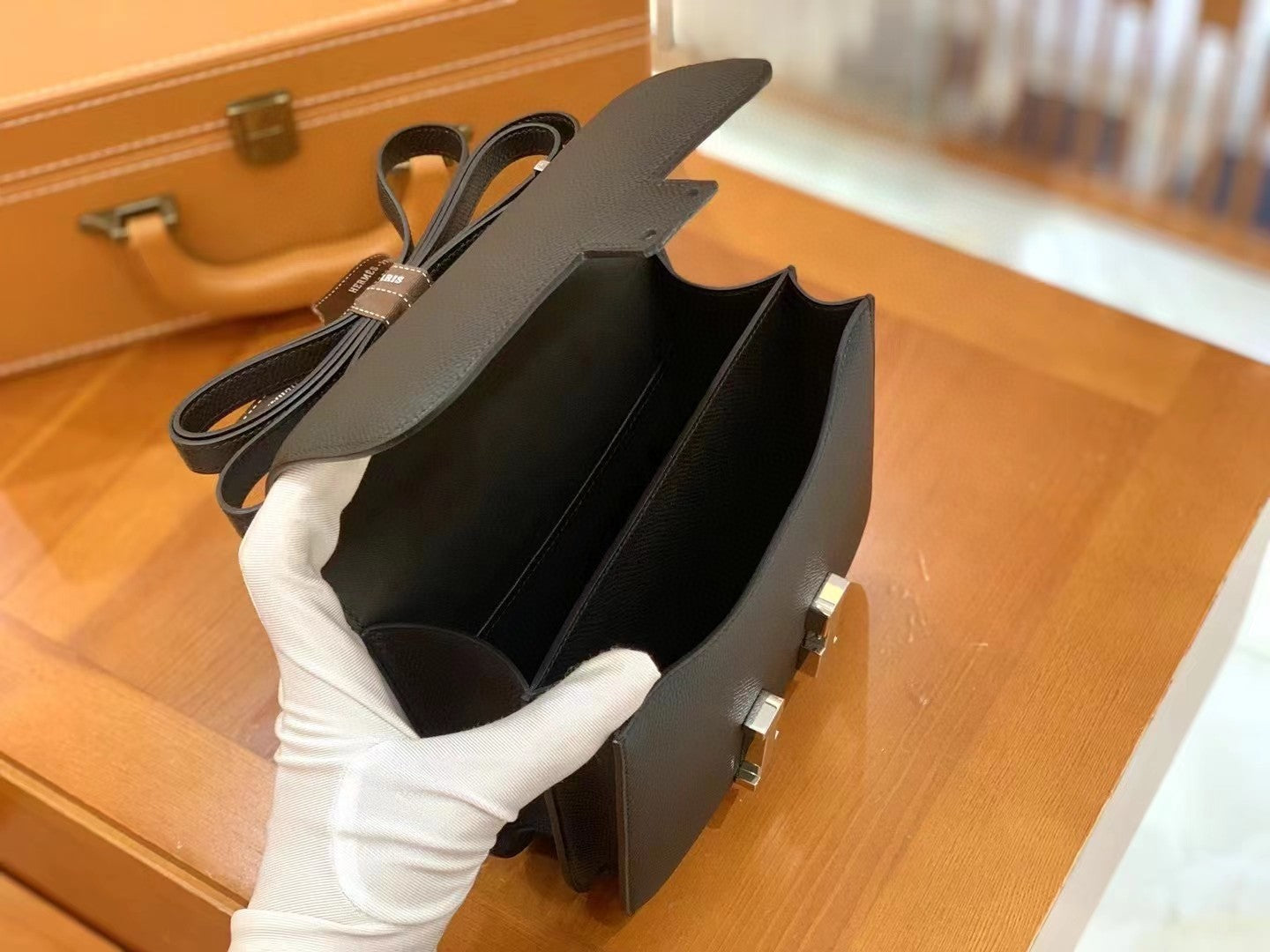Hermes Constance Shoulder Bag 23cm Black