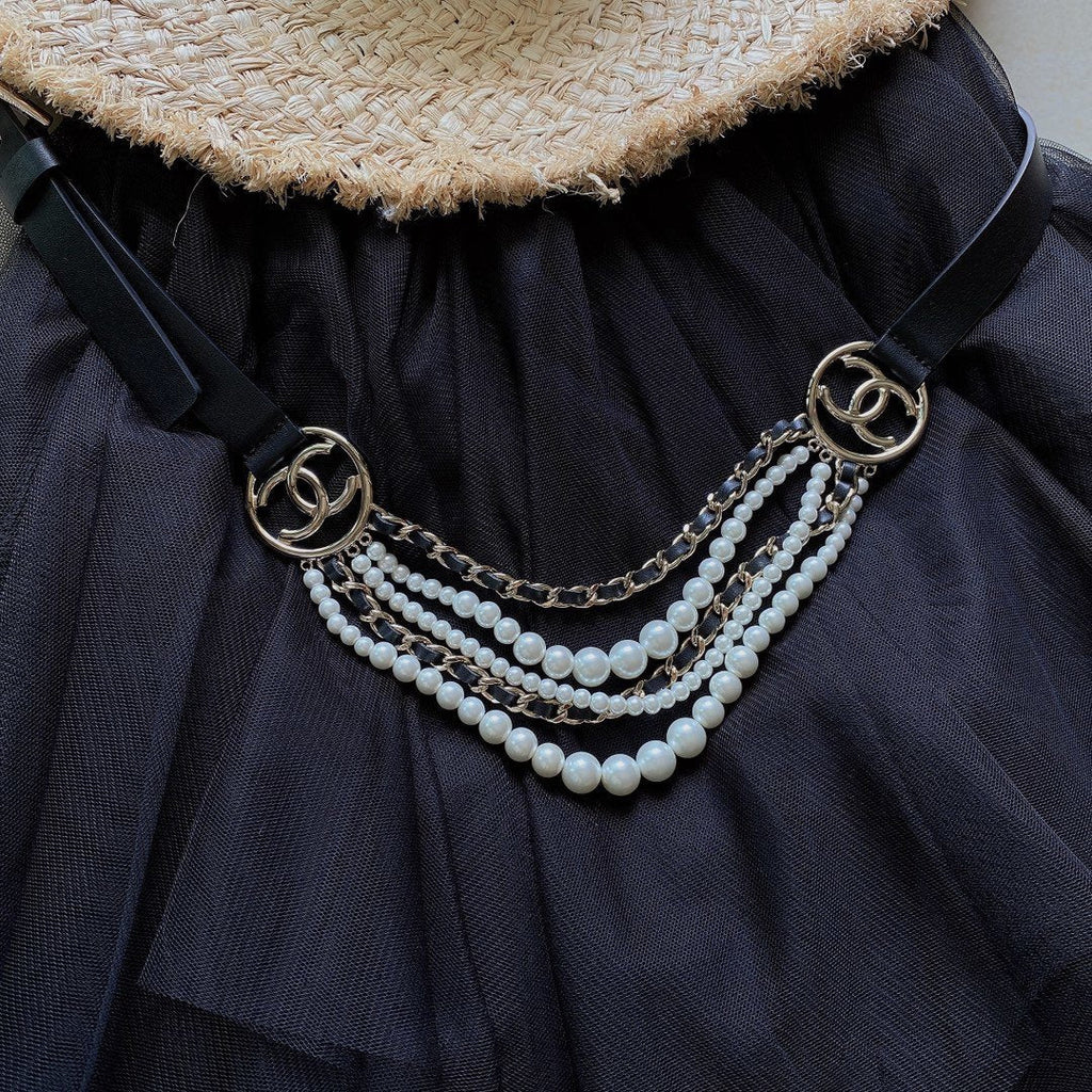 Chanel Belt With Square Metal Buckle Black
