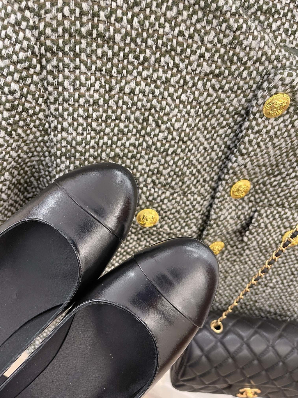 Chanel Open Shoes Black